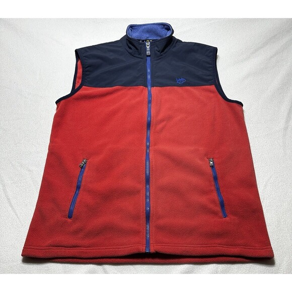Southern Tide Vest Mens Medium Blue Fleece Jacket Full Zip Sleeveless Outdoor - Picture 1 of 9